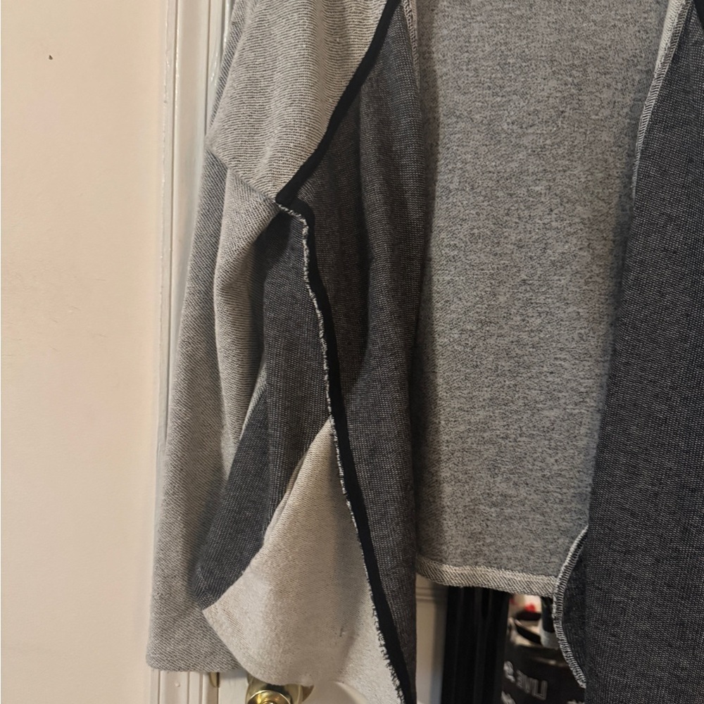 Pixley XL Gray and Black hooded Front Cardigan - Picture 2 of 4